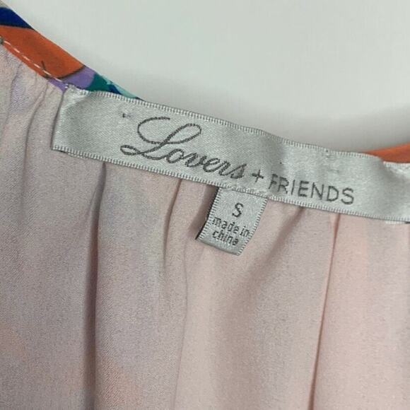 Lovers + Friends Womens Sz S Tank Top Oversized‎ Revolve Pink Blush Scarf Print - Picture 6 of 6